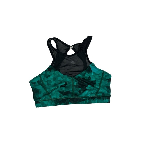 Lululemon Sports Bra Womens Green Racerback Sleeveless Compression Lace Run Sz 6 - Picture 3 of 12